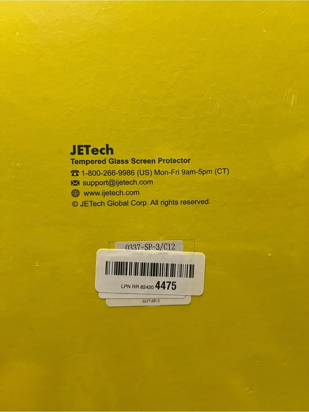 JETech Yellow Tempered Glass Screen Protector IPads 4/3/2
